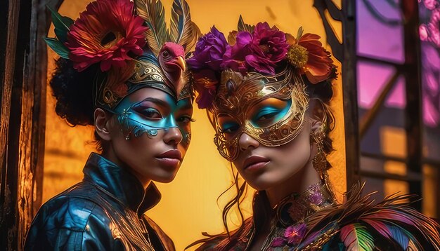 A split-screen image contrasting two depictions of Brazilian Carnival: on one side, a glamorous, heavily commercialized version streamed on a social media platform, and on the other, a grassroots, community-led celebration happening in a local neighborhood, highlighting the authenticity and diversity often overlooked in mainstream representations.