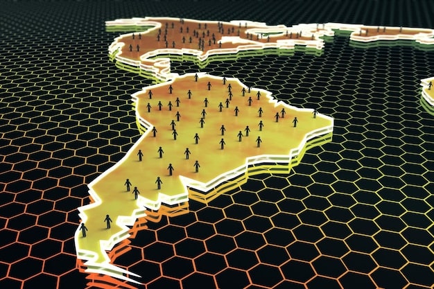 A map of Brazil showing the distribution of the indigenous population, highlighting the areas with the highest concentration of indigenous communities and the challenges they face.