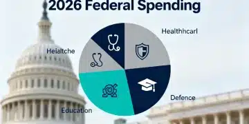 Detailed infographic showing 2026 federal spending priorities across major sectors of a $1.8 trillion US budget.