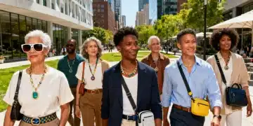 Modern Americans showcasing 2026's hottest accessory trends with confidence and style in an urban setting.