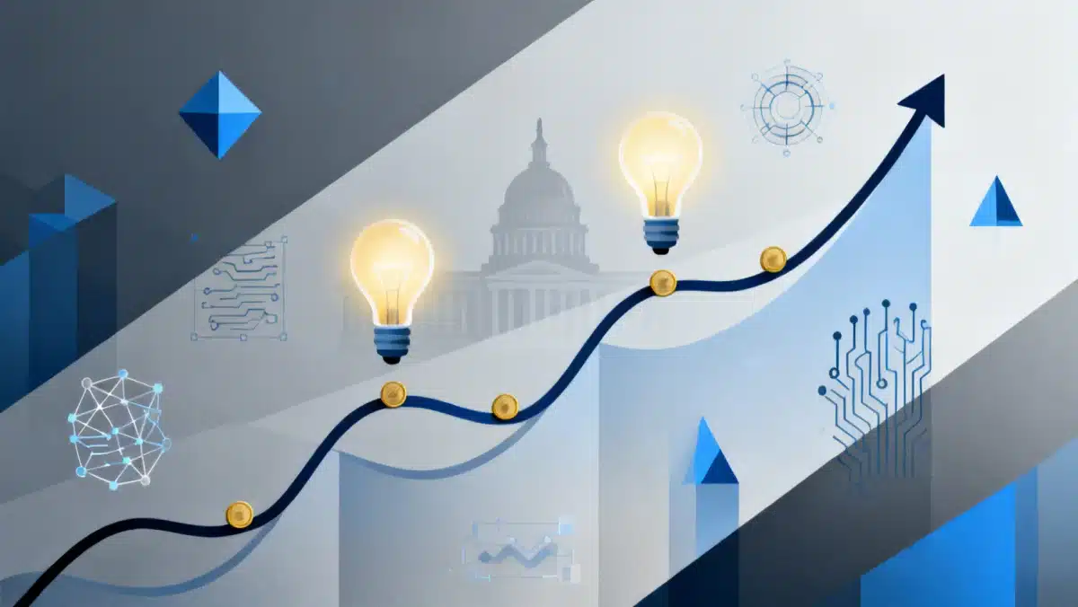 Conceptual illustration of economic growth and stability, reflecting strategic federal investments.