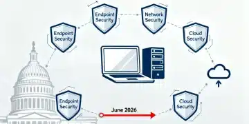 Illustration of federal cybersecurity mandates impacting US businesses by June 2026