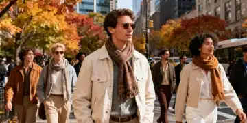 People demonstrating seasonal style hacks in an urban US setting, diverse fashion