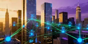Futuristic city skyline representing U.S. tech investment and innovation in 2026