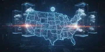 Illustration of data localization within US borders affecting cloud services